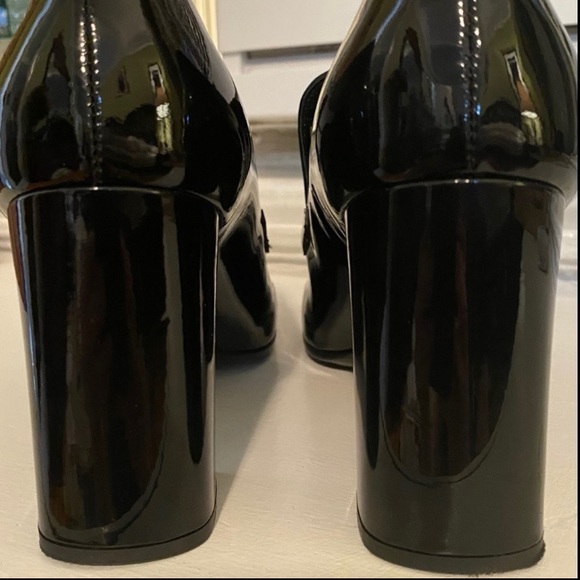 PRADA Patent Leather Chain Bit Loafer Pump Size 38 - Picture 6 of 10